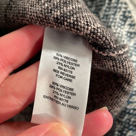 Tahari Checked Knit T-Shirt - M - Picture 3 of 5